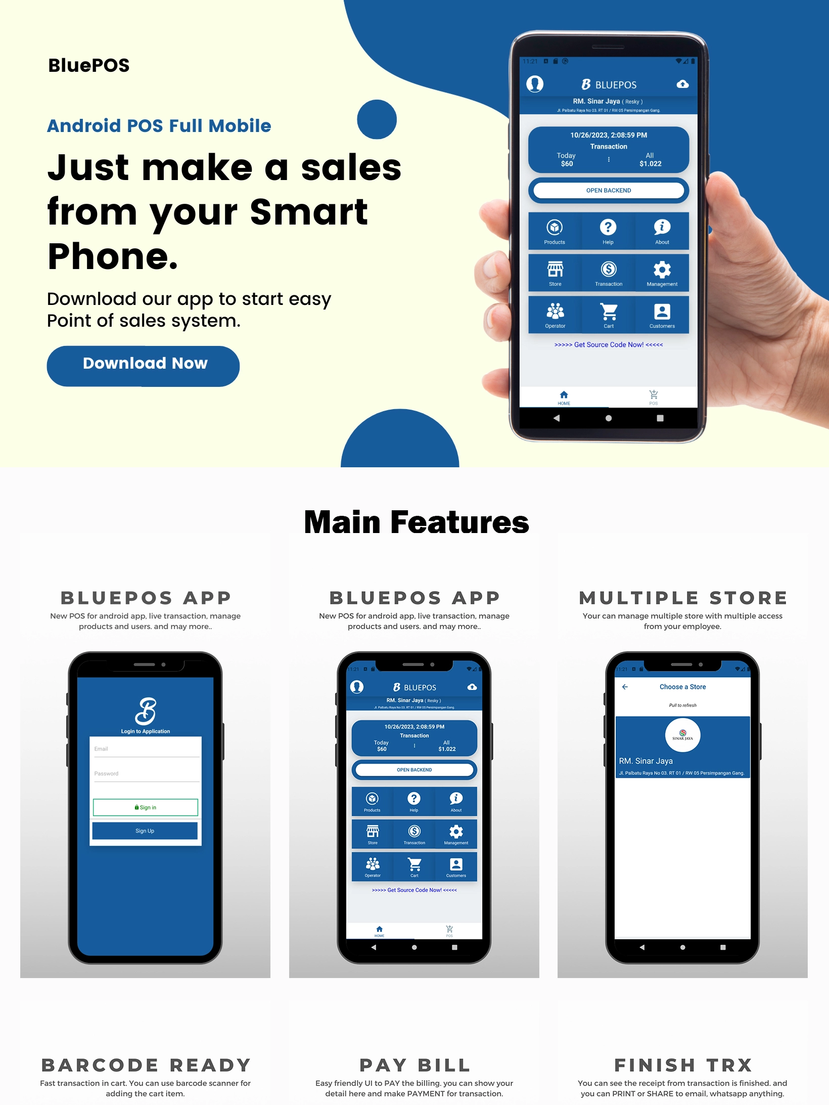 Mobile App Design for BluePOS